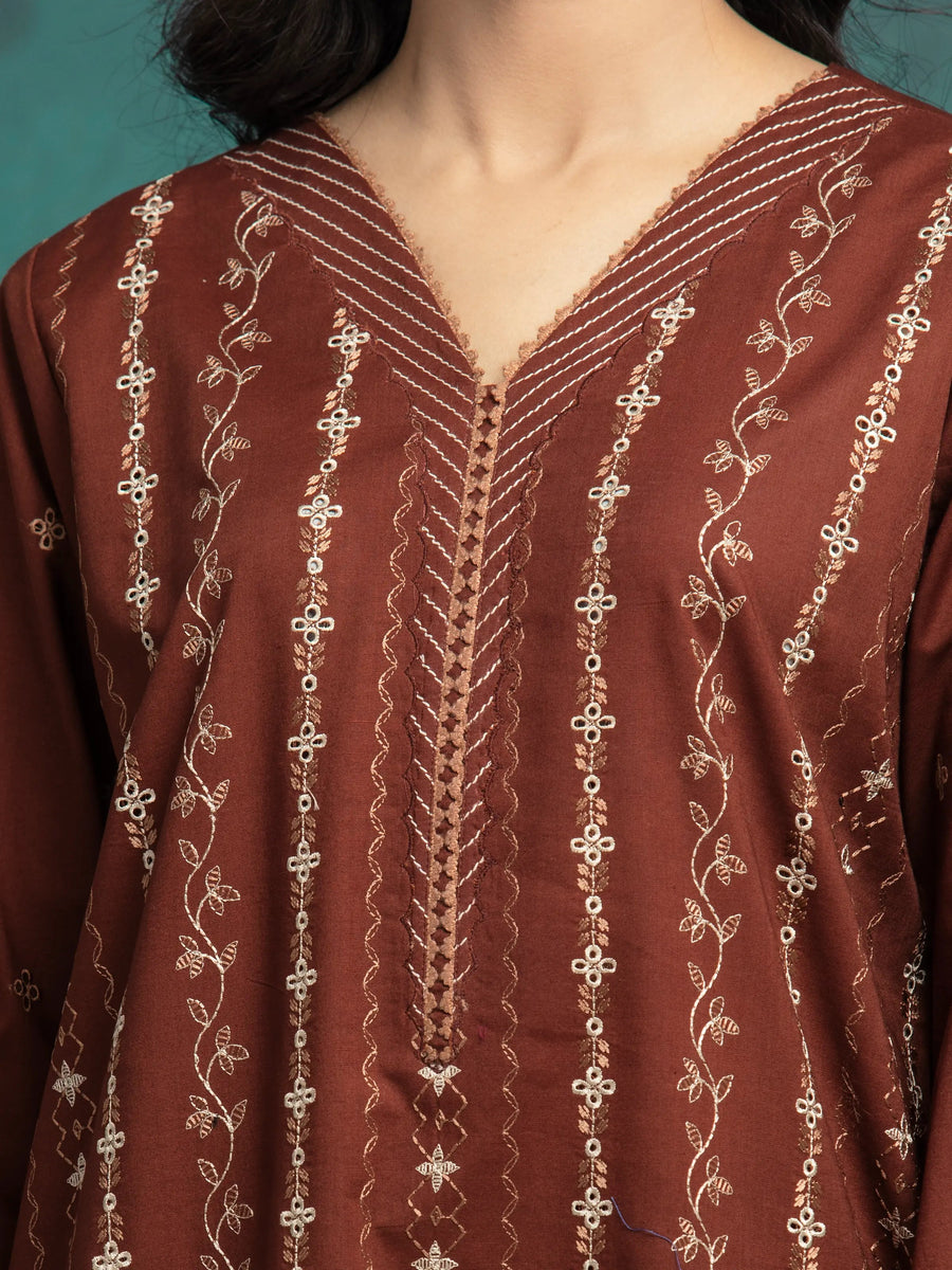edenrobe Premium Festive Unstitched Cambric 3Pc Suit EWU5V2-31023