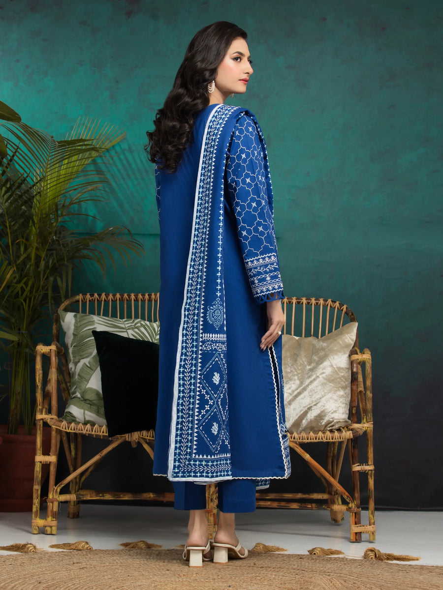 edenrobe Premium Festive Unstitched Cambric 3Pc Suit EWU5V2-31028