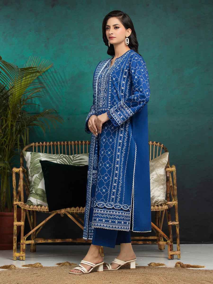 edenrobe Premium Festive Unstitched Cambric 3Pc Suit EWU5V2-31028