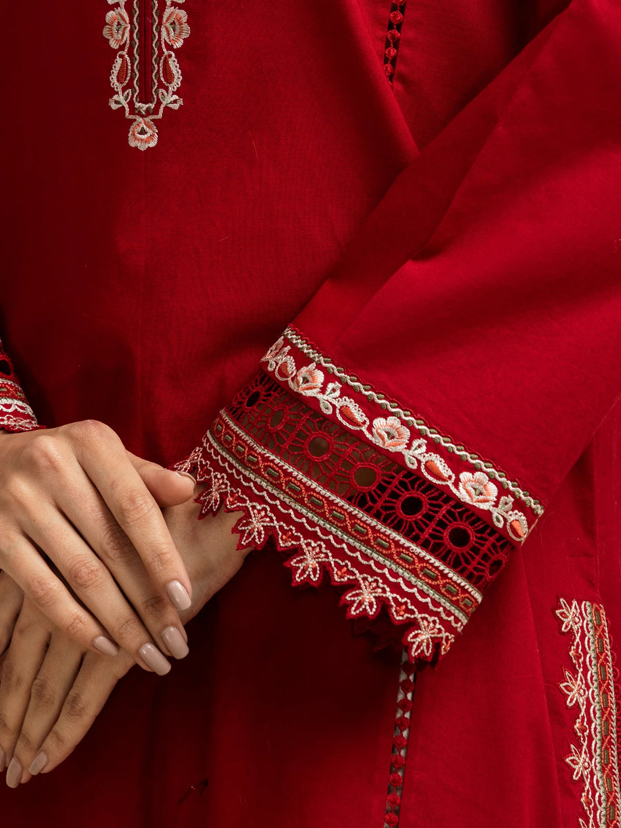 edenrobe Premium Festive Unstitched Cambric 3Pc Suit EWU5V2-31030