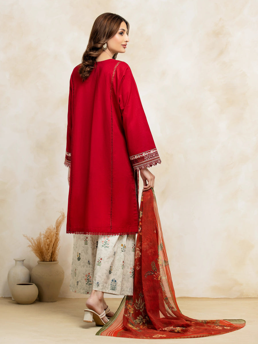 edenrobe Premium Festive Unstitched Cambric 3Pc Suit EWU5V2-31030