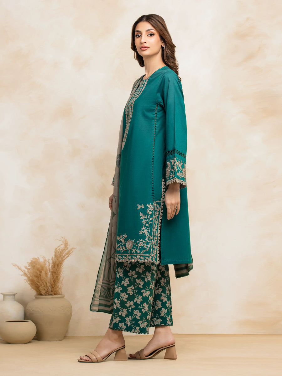 edenrobe Premium Festive Unstitched Cambric 3Pc Suit EWU5V2-31031