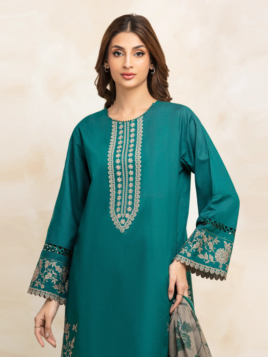 edenrobe Premium Festive Unstitched Cambric 3Pc Suit EWU5V2-31031