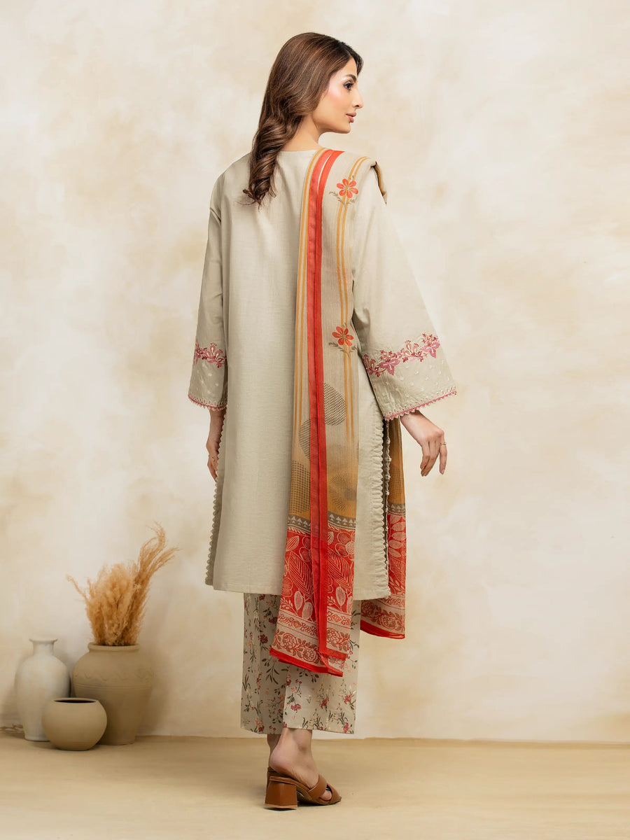 edenrobe Premium Festive Unstitched Cambric 3Pc Suit EWU5V2-31032