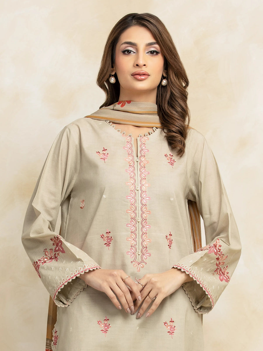 edenrobe Premium Festive Unstitched Cambric 3Pc Suit EWU5V2-31032