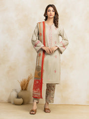 edenrobe Premium Festive Unstitched Cambric 3Pc Suit EWU5V2-31032