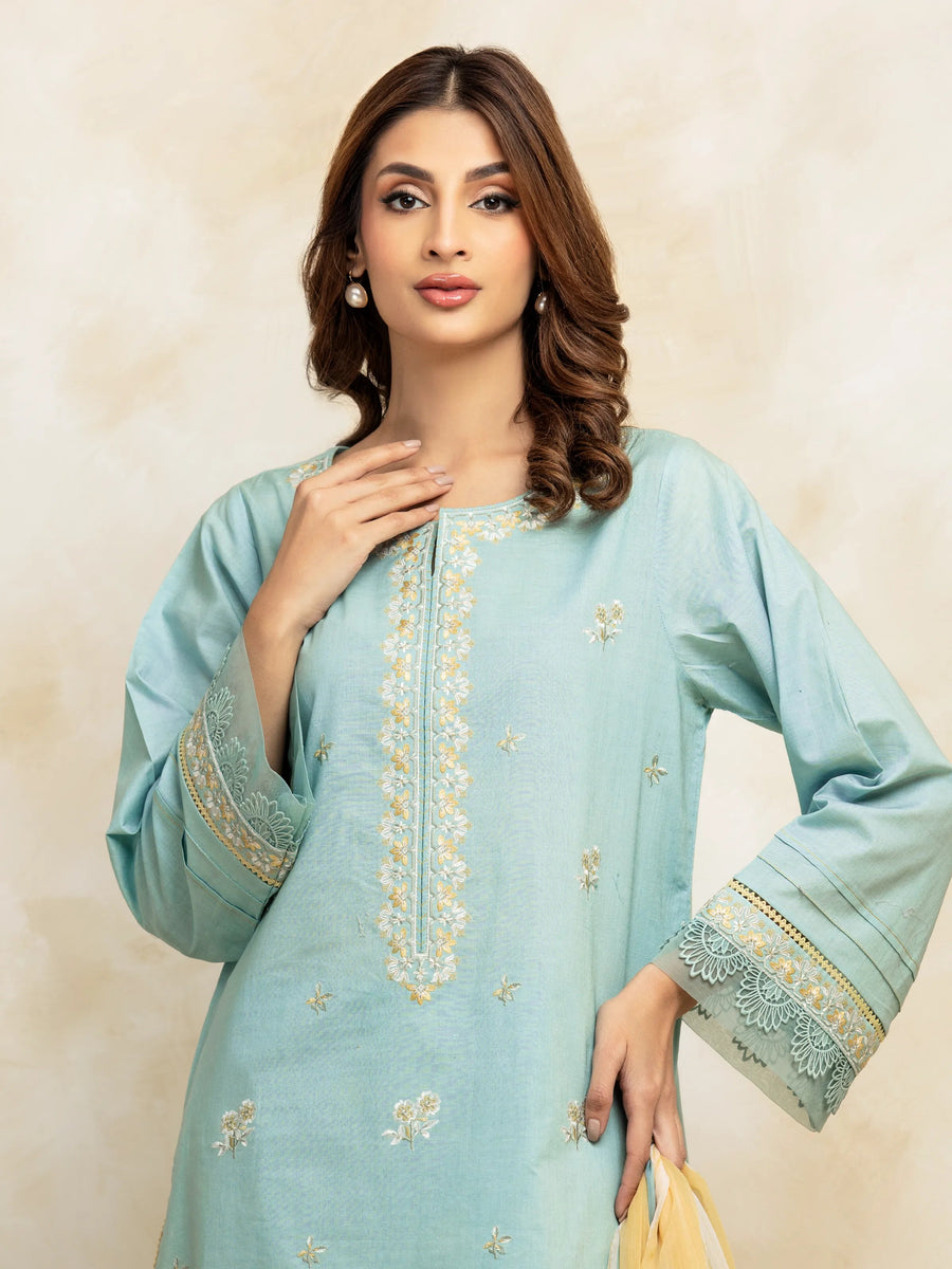 edenrobe Premium Festive Unstitched Cambric 3Pc Suit EWU5V2-31034