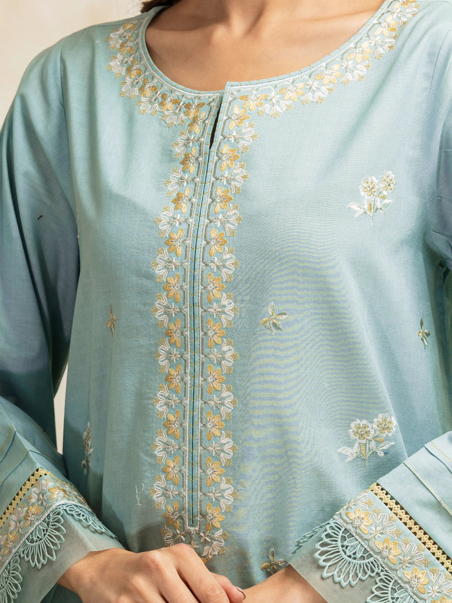 edenrobe Premium Festive Unstitched Cambric 3Pc Suit EWU5V2-31034