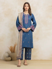 edenrobe Premium Festive Unstitched Cambric 3Pc Suit EWU5V2-31036