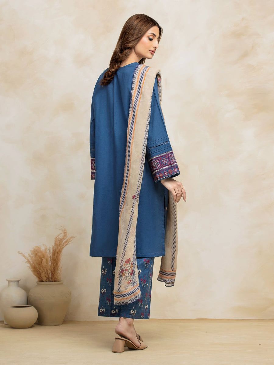 edenrobe Premium Festive Unstitched Cambric 3Pc Suit EWU5V2-31036