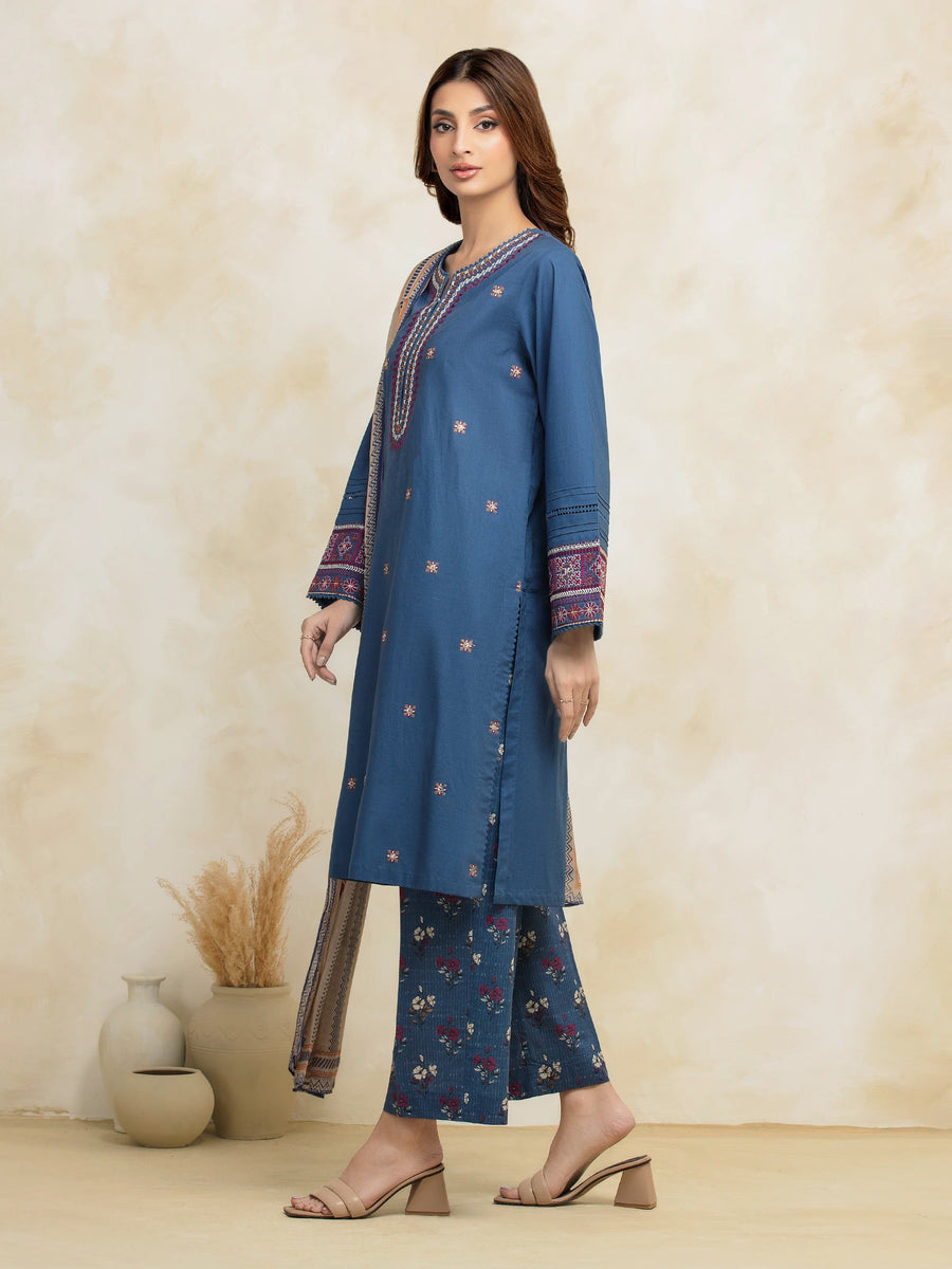 edenrobe Premium Festive Unstitched Cambric 3Pc Suit EWU5V2-31036