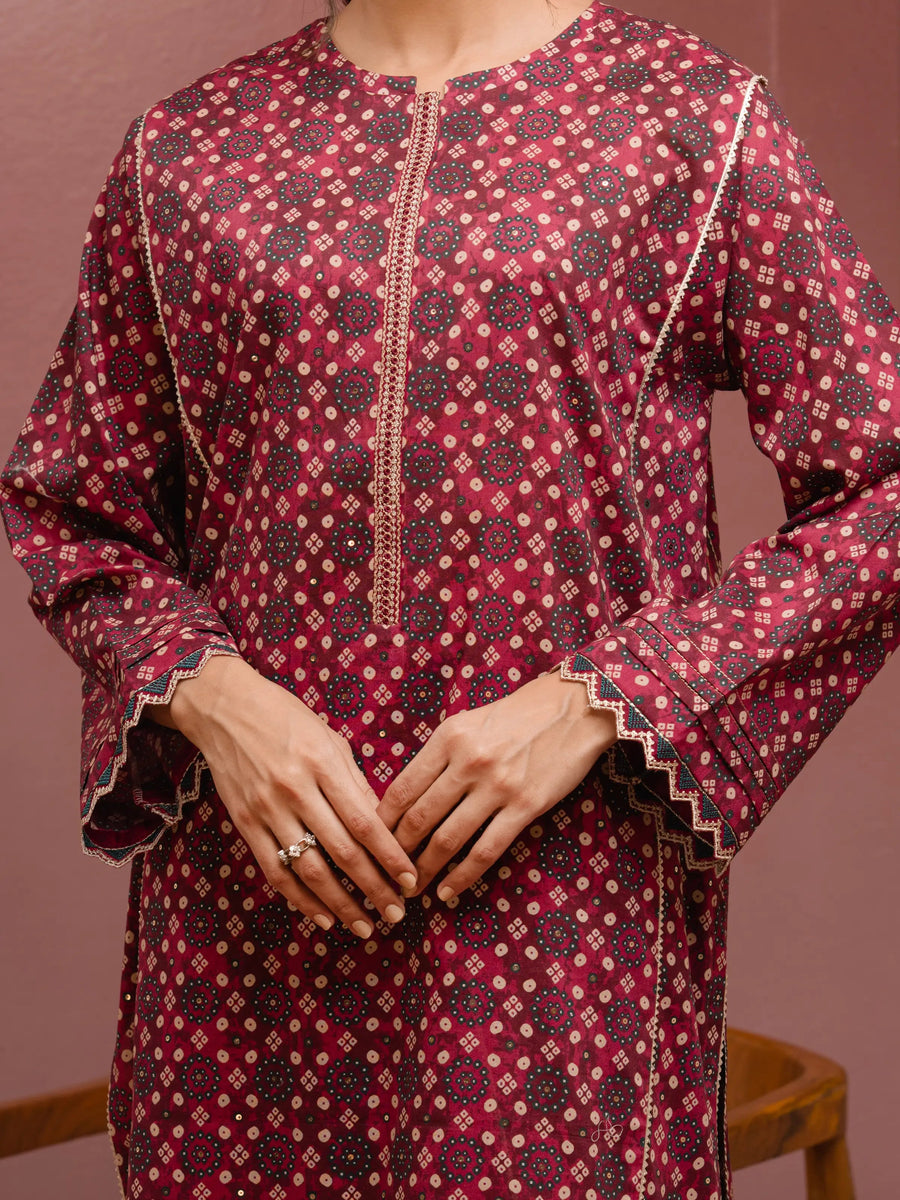 edenrobe Premium Festive Unstitched Cambric 3Pc Suit EWU5V2-31041