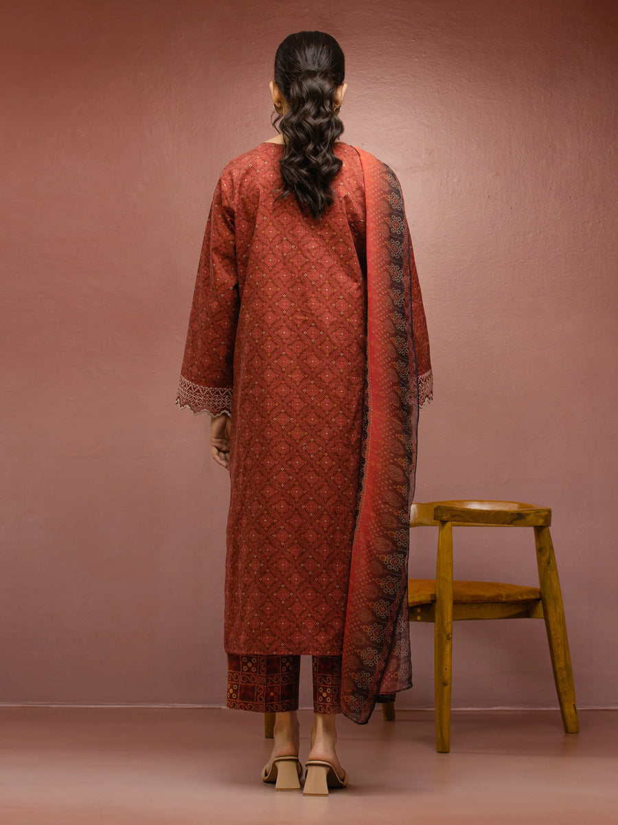 edenrobe Premium Festive Unstitched Cambric 3Pc Suit EWU5V2-31046