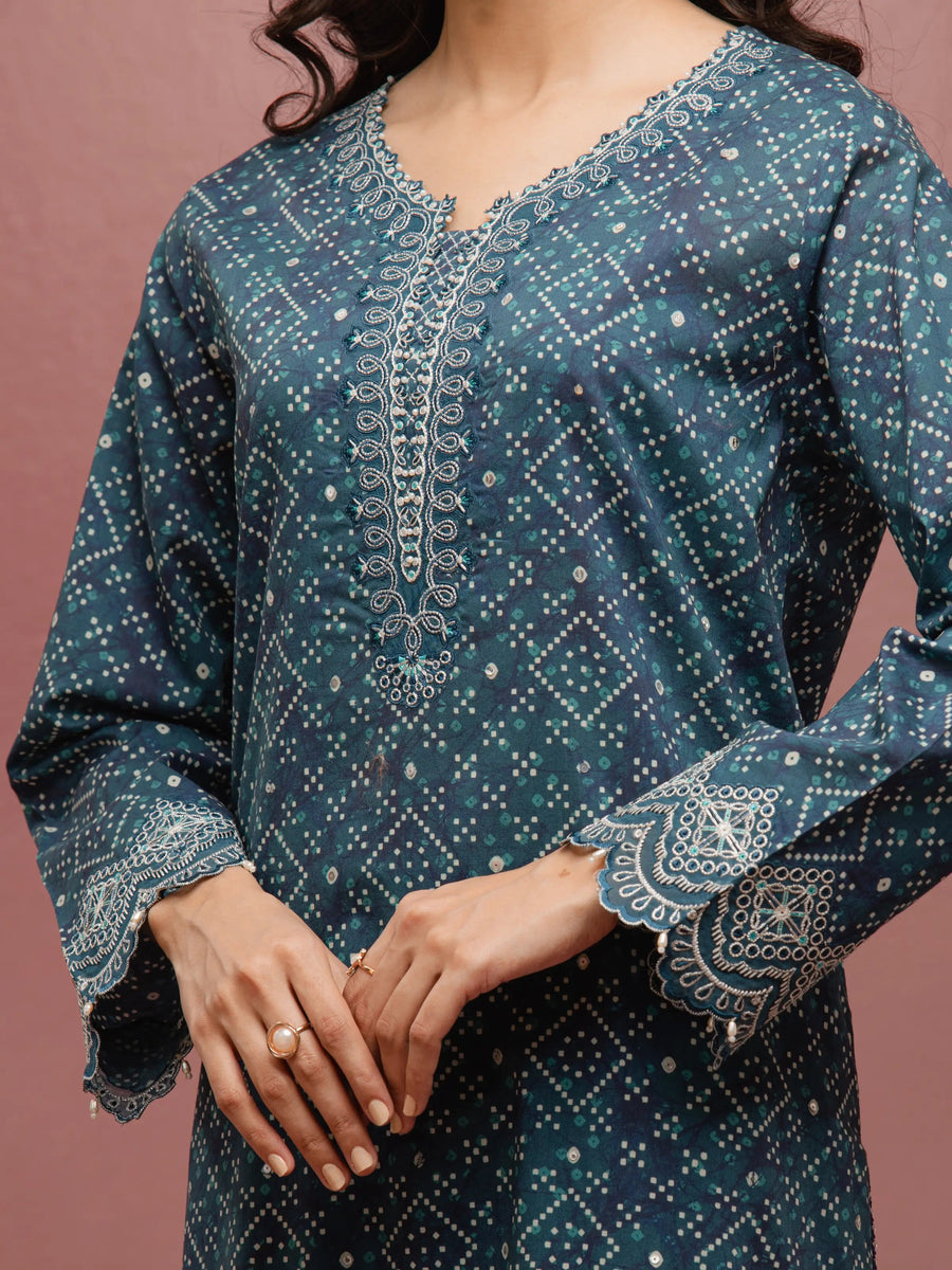edenrobe Premium Festive Unstitched Cambric 3Pc Suit EWU5V2-31047