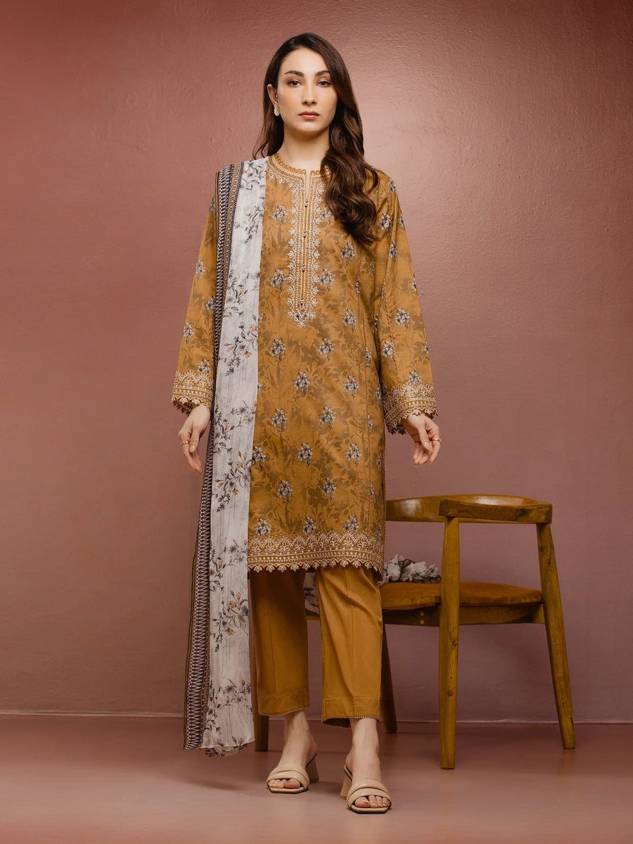edenrobe Premium Festive Unstitched Cambric 3Pc Suit EWU5V2-31050