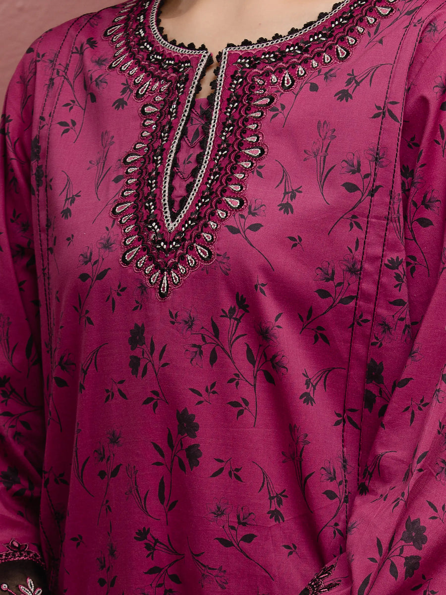 edenrobe Premium Festive Unstitched Cambric 3Pc Suit EWU5V2-31051