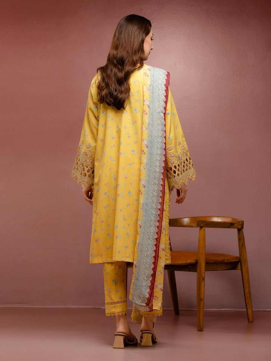 edenrobe Premium Festive Unstitched Cambric 3Pc Suit EWU5V2-31059