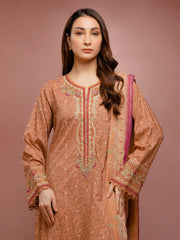 edenrobe Premium Festive Unstitched Cambric 3Pc Suit EWU5V2-31071