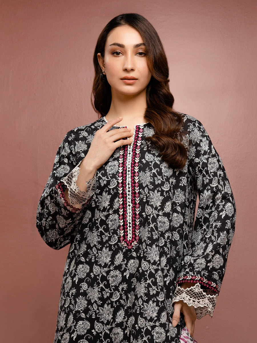 edenrobe Premium Festive Unstitched Cambric 3Pc Suit EWU5V2-31072