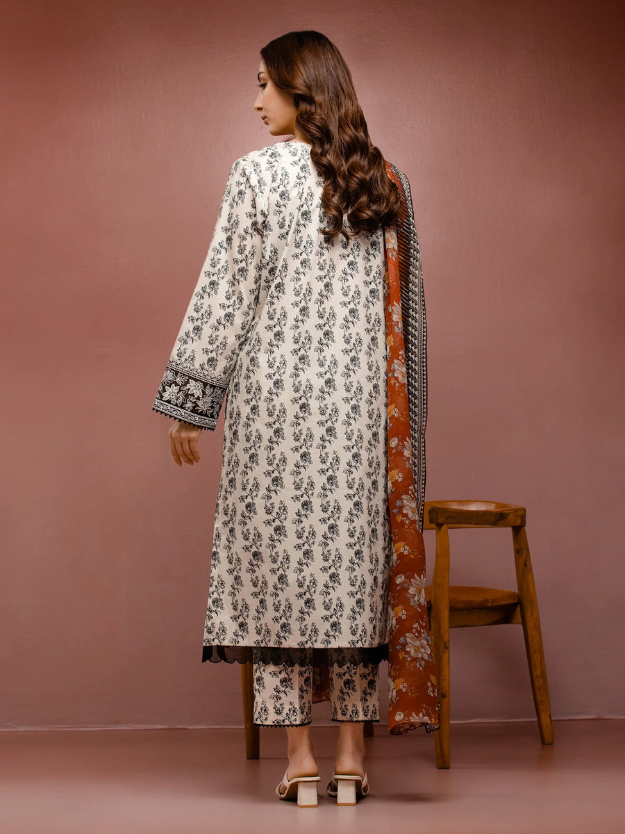 edenrobe Premium Festive Unstitched Cambric 3Pc Suit EWU5V2-31076