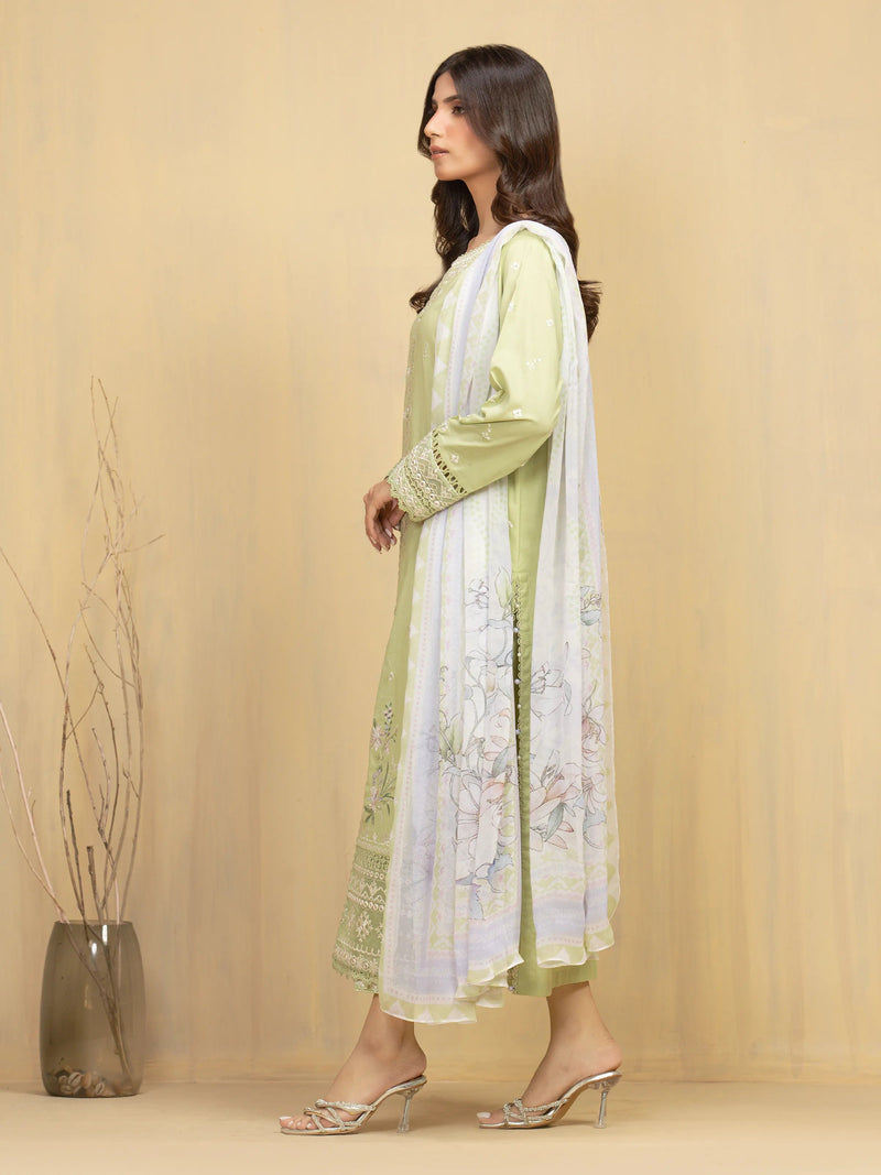 edenrobe Premium Festive Unstitched Cambric 3Pc Suit EWU5V2-31600