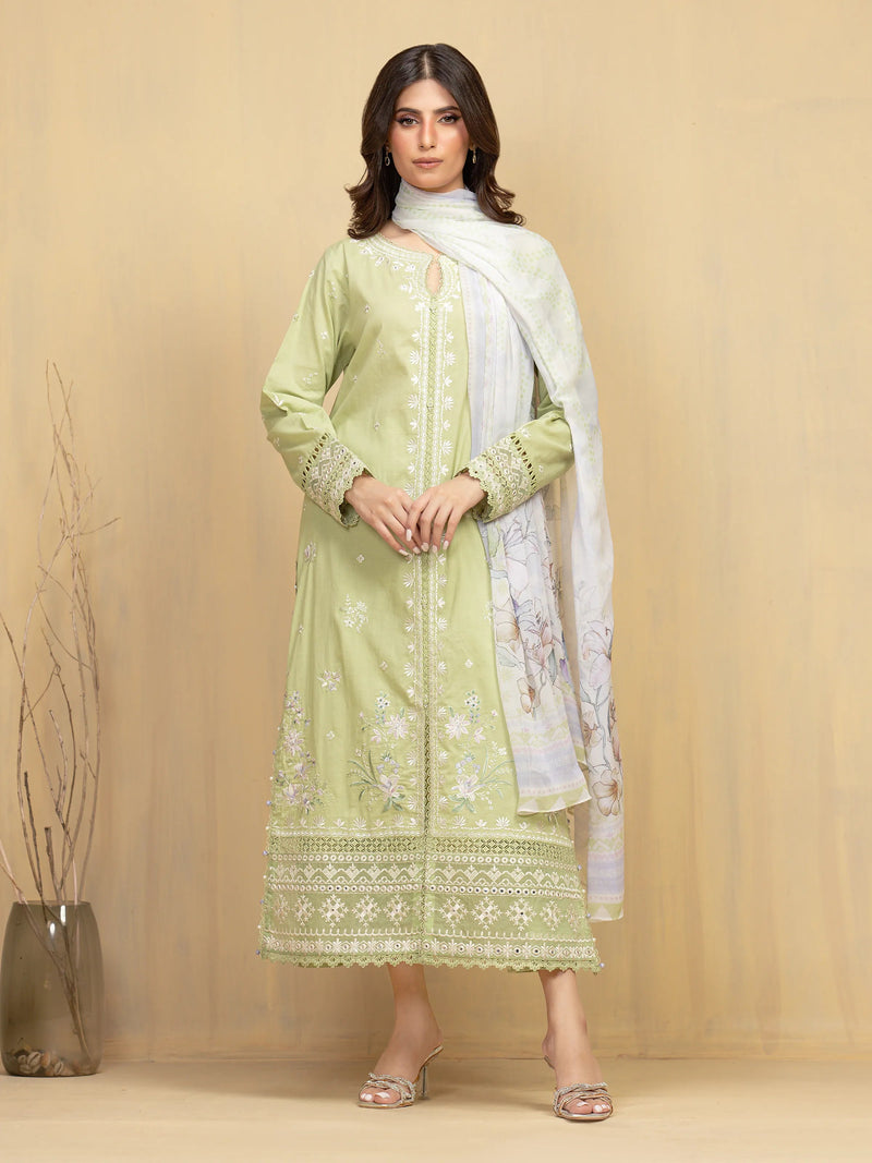 edenrobe Premium Festive Unstitched Cambric 3Pc Suit EWU5V2-31600