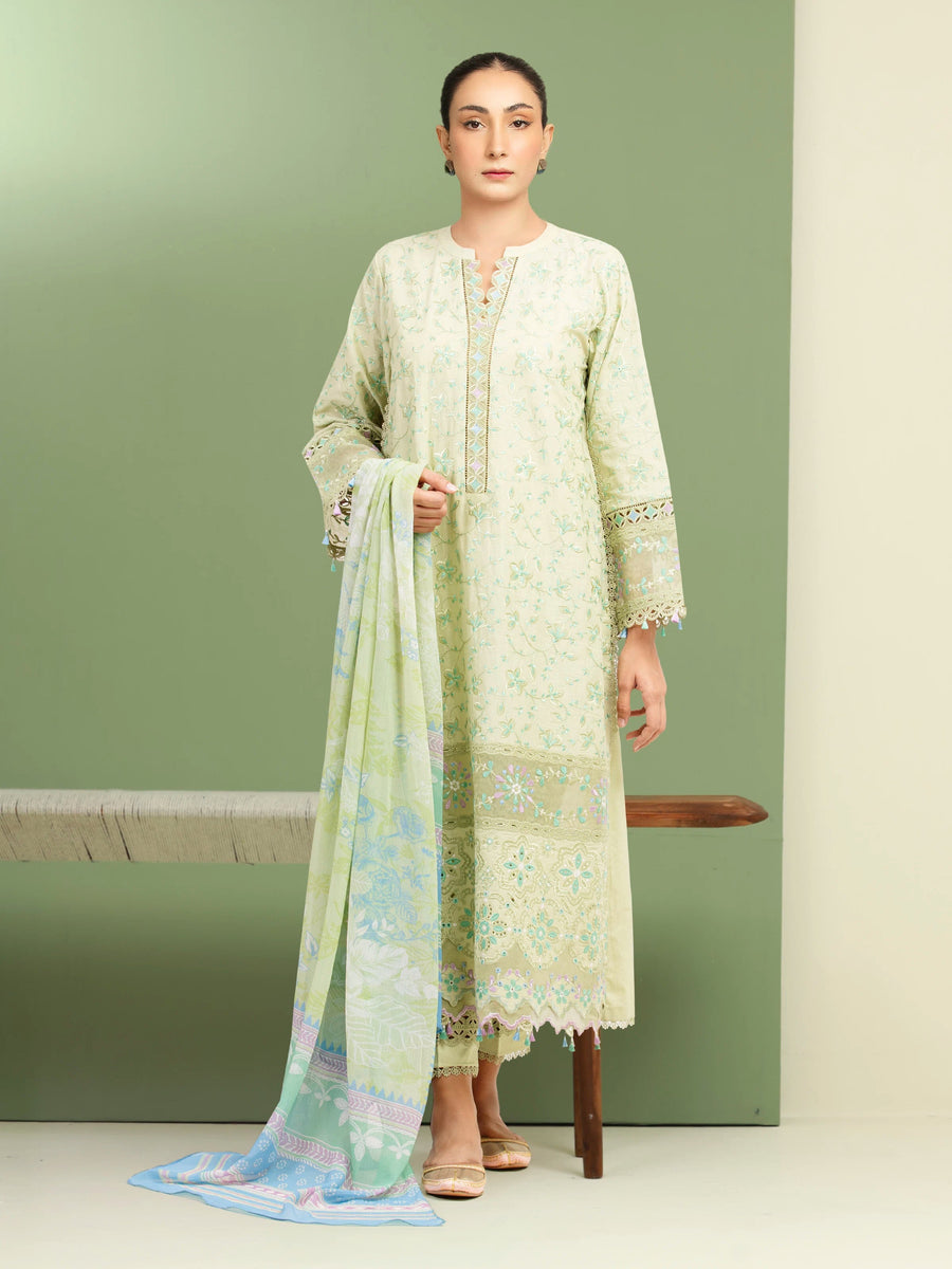 edenrobe Premium Festive Unstitched Cambric 3Pc Suit EWU5V2-31800