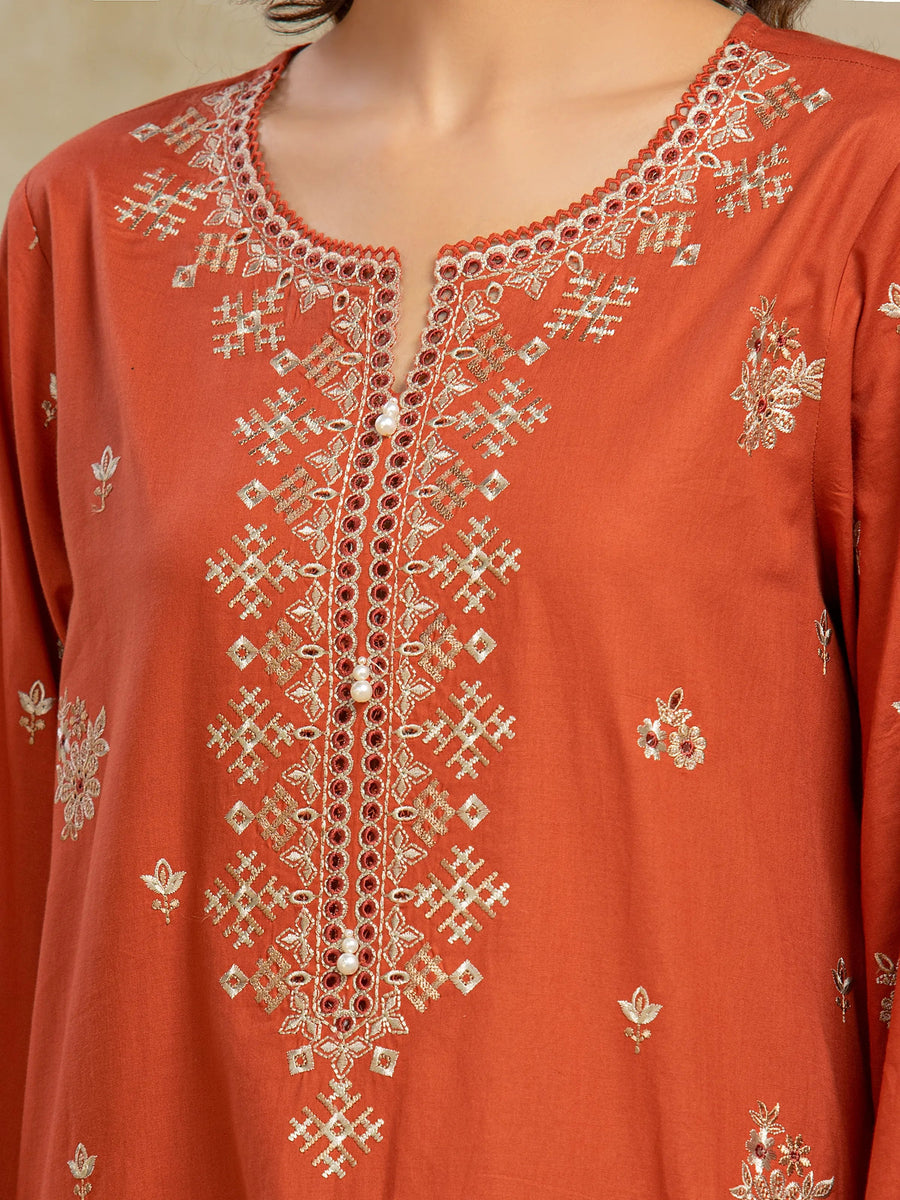 edenrobe Premium Festive Unstitched Cambric 3Pc Suit EWU5V2-31801