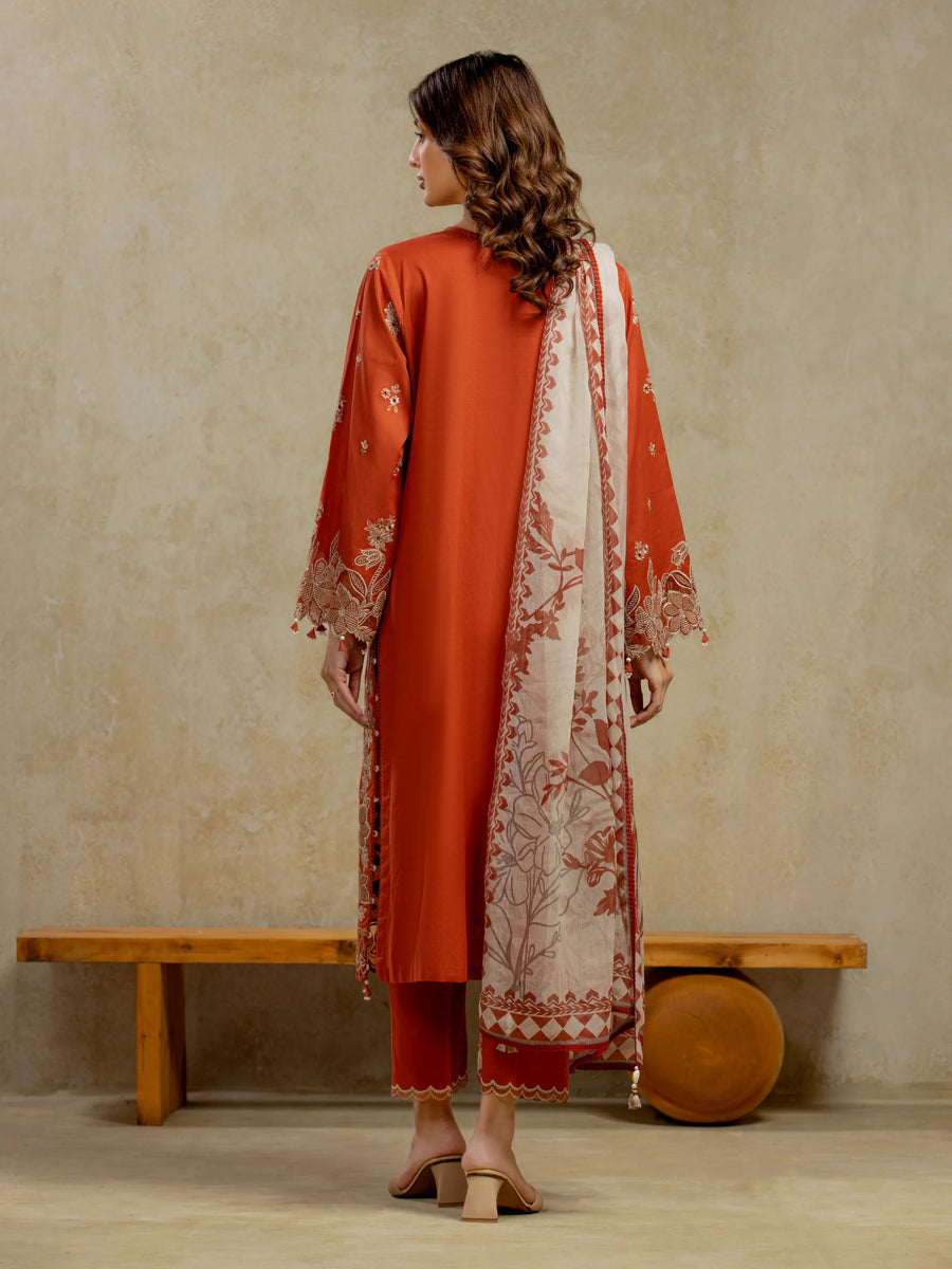 edenrobe Premium Festive Unstitched Cambric 3Pc Suit EWU5V2-31801