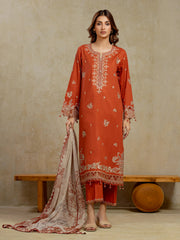 edenrobe Premium Festive Unstitched Cambric 3Pc Suit EWU5V2-31801