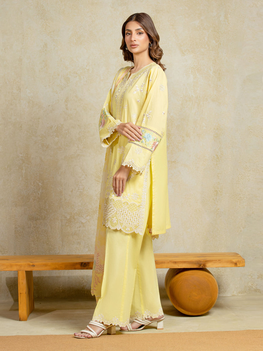 edenrobe Premium Festive Unstitched Cambric 3Pc Suit EWU5V2-31802
