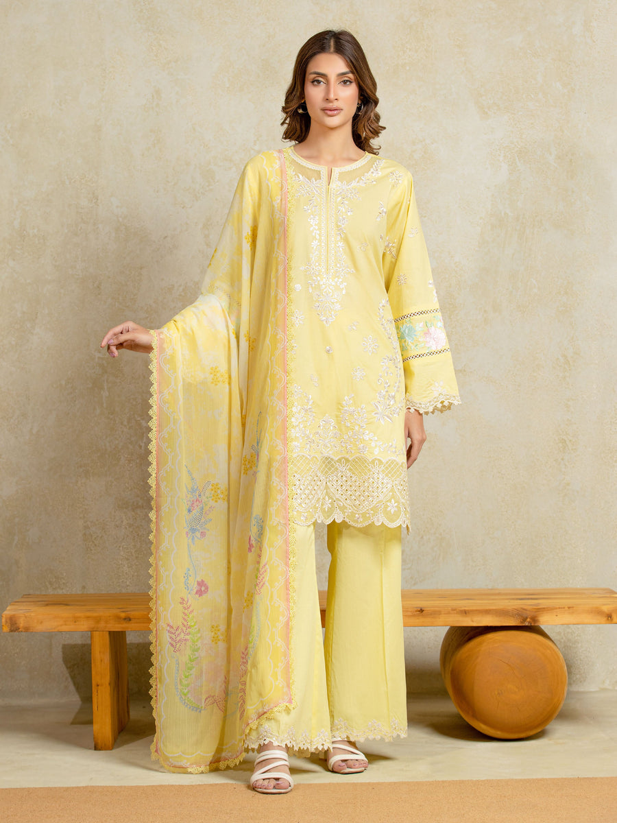 edenrobe Premium Festive Unstitched Cambric 3Pc Suit EWU5V2-31802