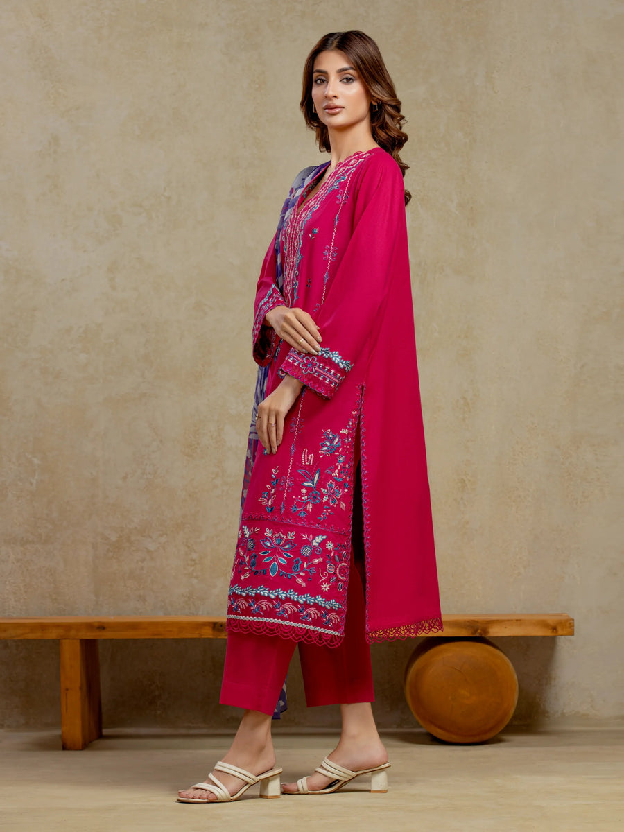 edenrobe Premium Festive Unstitched Cambric 3Pc Suit EWU5V2-31804