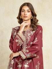 edenrobe Premium Festive Unstitched Cambric 3Pc Suit EWU5V2-31807