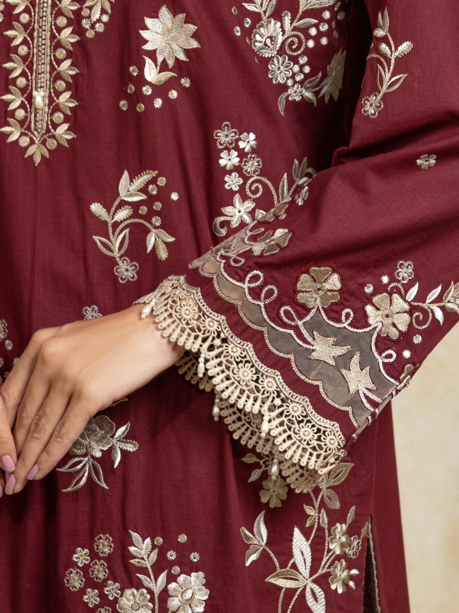 edenrobe Premium Festive Unstitched Cambric 3Pc Suit EWU5V2-31807