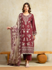 edenrobe Premium Festive Unstitched Cambric 3Pc Suit EWU5V2-31807