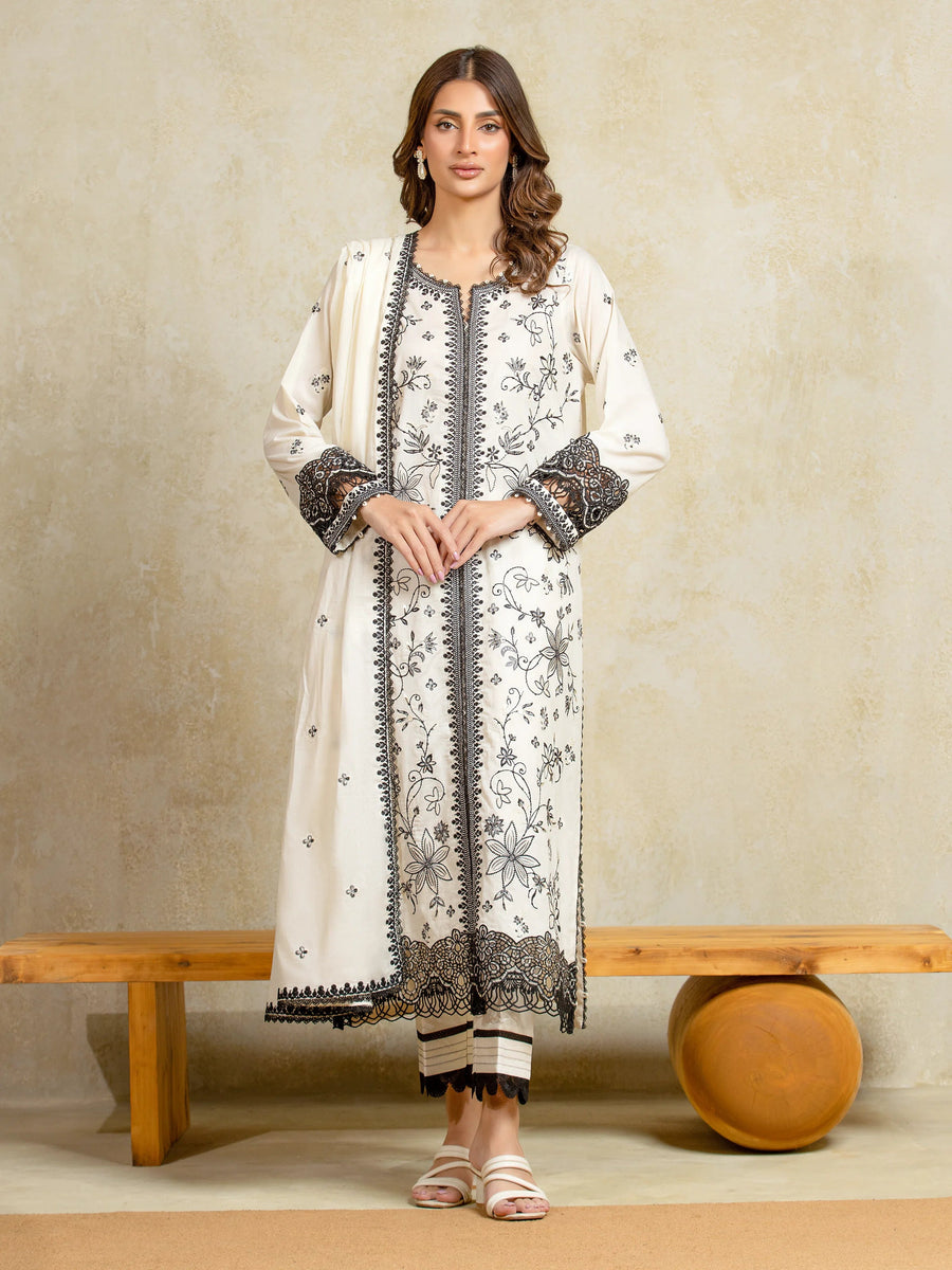 edenrobe Premium Festive Unstitched Cambric 3Pc Suit EWU5V2-31815