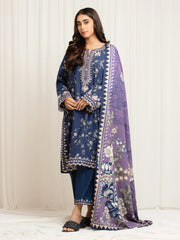edenrobe Premium Embroidered Viscose Unstitched 3Pc Suit EWU5V20-32083
