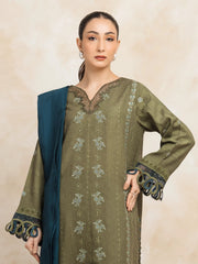 edenrobe Premium Festive Unstitched Jacquard 3Pc Suit EWU5V3-31150