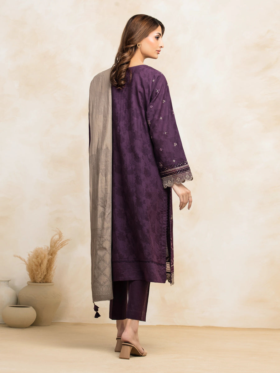 edenrobe Premium Festive Unstitched Jacquard 3Pc Suit EWU5V3-31152