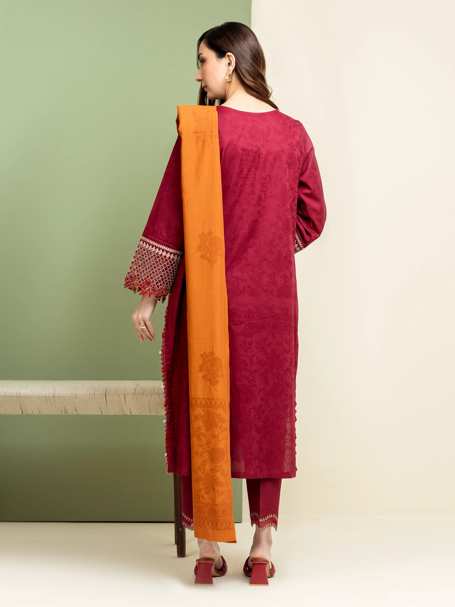 edenrobe Premium Festive Unstitched Jacquard 3Pc Suit EWU5V3-31154