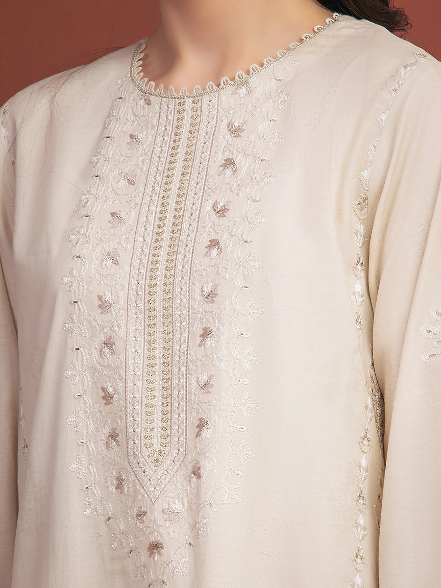 edenrobe Premium Festive Unstitched Jacquard 3Pc Suit EWU5V3-31156