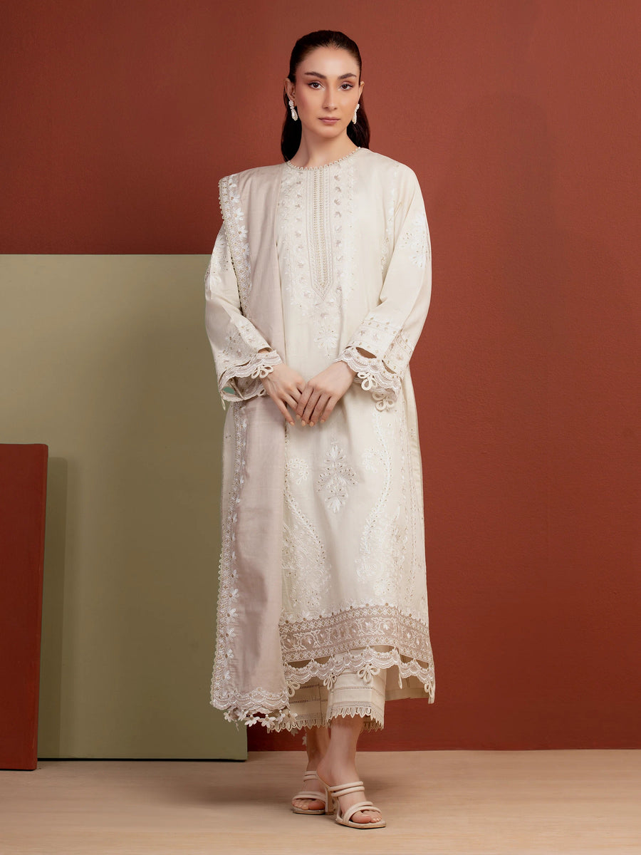 edenrobe Premium Festive Unstitched Jacquard 3Pc Suit EWU5V3-31156