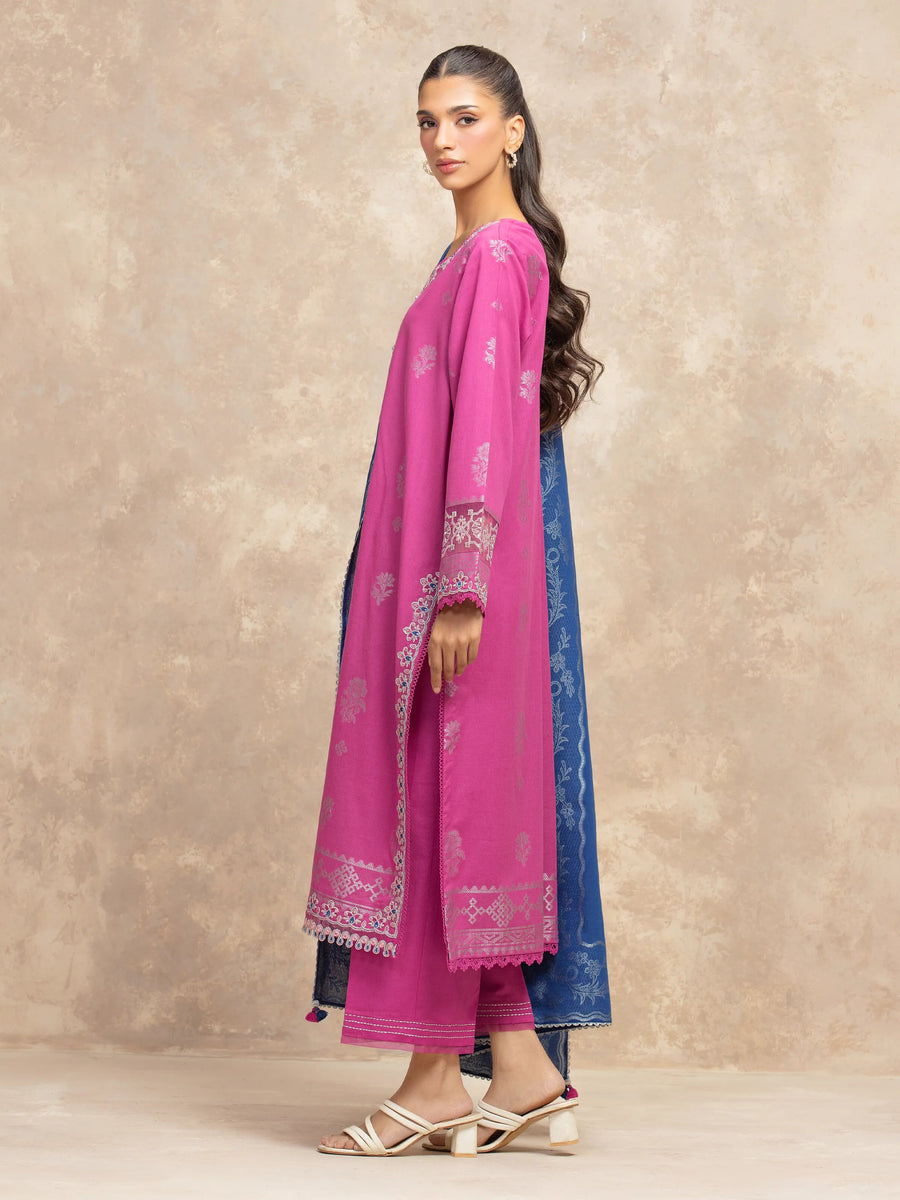 edenrobe Premium Festive Unstitched Jacquard 3Pc Suit EWU5V3-31850