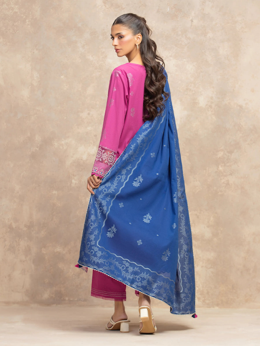 edenrobe Premium Festive Unstitched Jacquard 3Pc Suit EWU5V3-31850