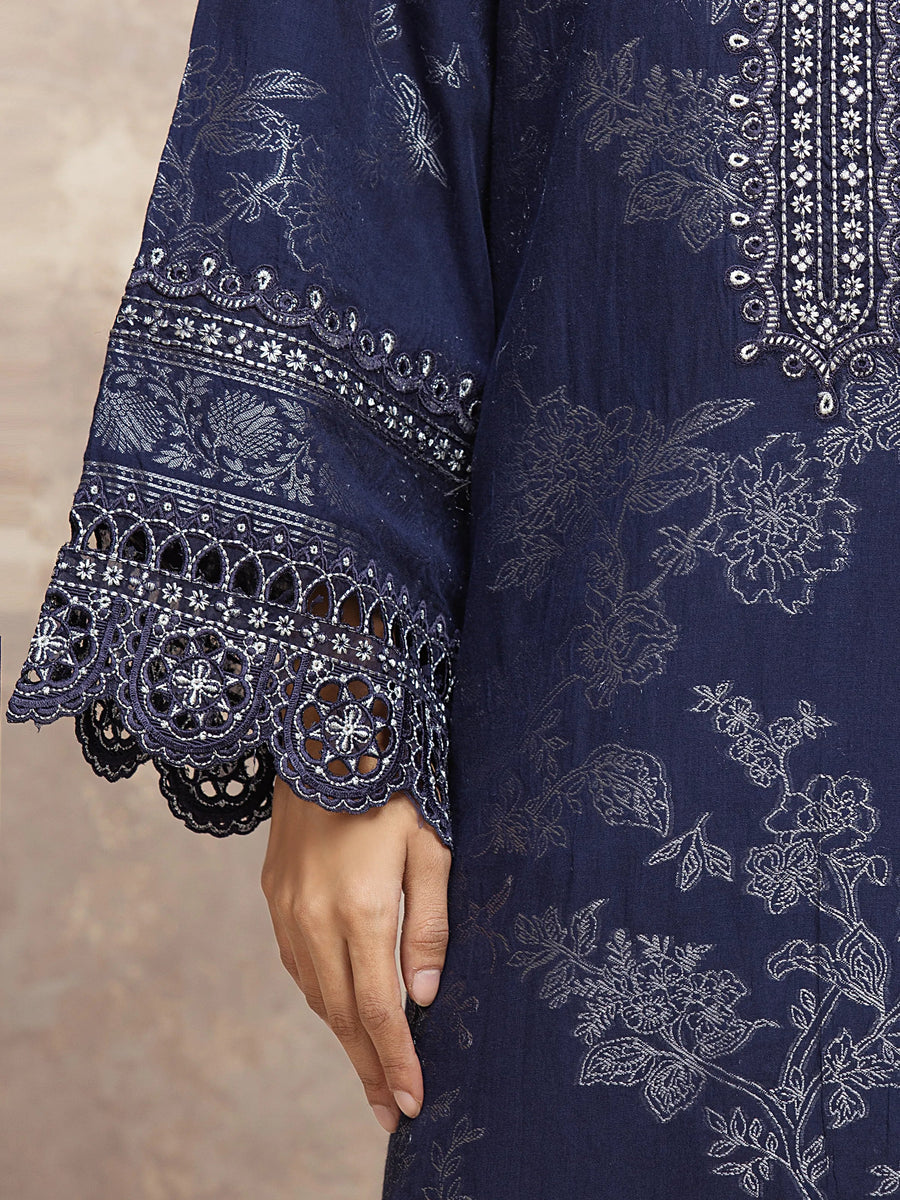 edenrobe Premium Festive Unstitched Jacquard 3Pc Suit EWU5V3-31852