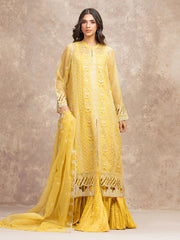 edenrobe Premium Festive Unstitched Organza 3Pc Suit EWU5V4-31260