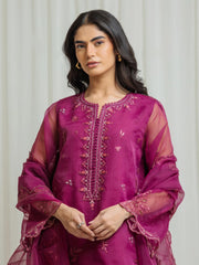 edenrobe Premium Festive Unstitched Organza 3Pc Suit EWU5V4-31262
