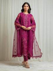 edenrobe Premium Festive Unstitched Organza 3Pc Suit EWU5V4-31262