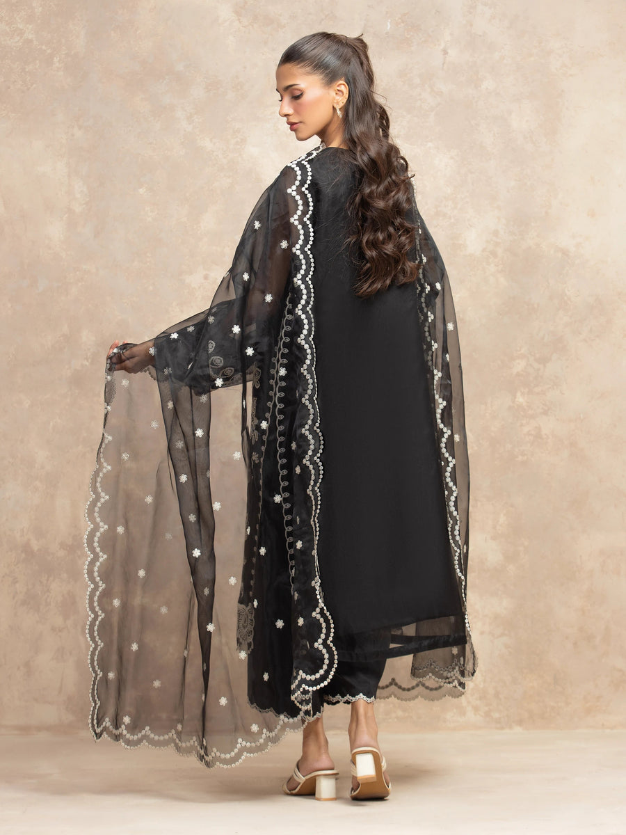 edenrobe Premium Festive Unstitched Organza 3Pc Suit EWU5V4-31266